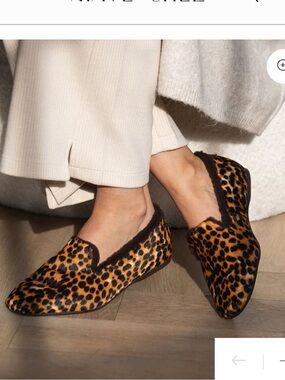 MAVE & CHEZ Audrey Classic Loafer Slipper Animal Print Calf Hair 7 Cozy Luxury